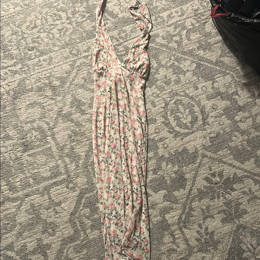 See You Monday Floral Dress with Pink and Green Accents